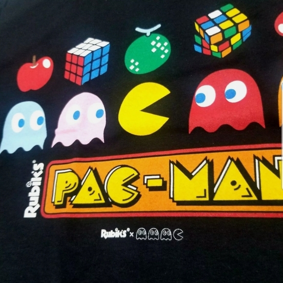 Pacman Unisex T-Shirt Denim Logo Licensed Men's - Picture 4 of 4